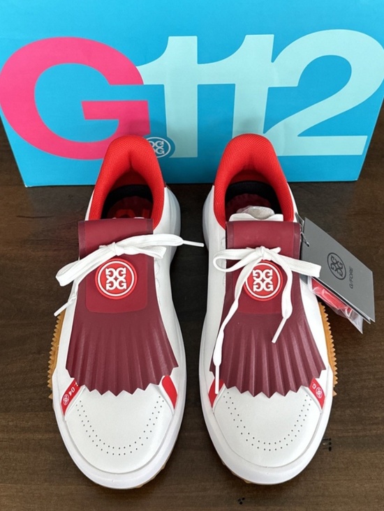 G/Fore Womens Leather Kiltie G.112 Golf Shoes Sneakers White Snow Red Sz 9.5 NEW - Picture 3 of 9